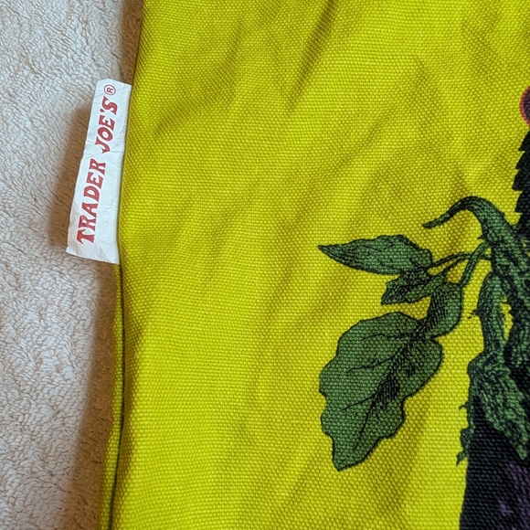 Vintage Trader Joe's Yellow and Purple Tote Bag - Picture 2 of 7